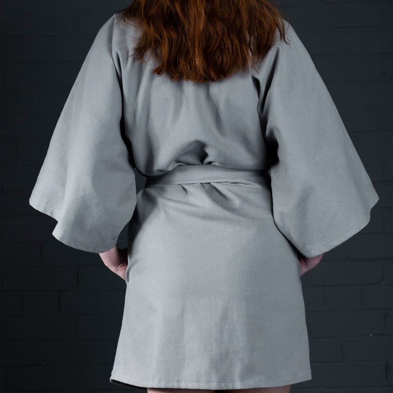 Kimono with pockets and belt batch manufactured in scotland (back)