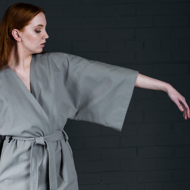 Kimono with pockets and belt batch manufactured in Scotland (sleeve)