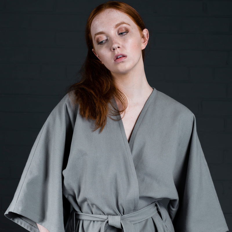 Kimono with pockets and belt batch manufactured in scotland
